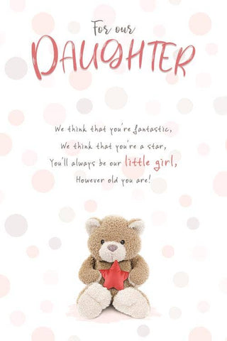 Stuffed With Love Daughter Long-eared Teddy Waving With Poem