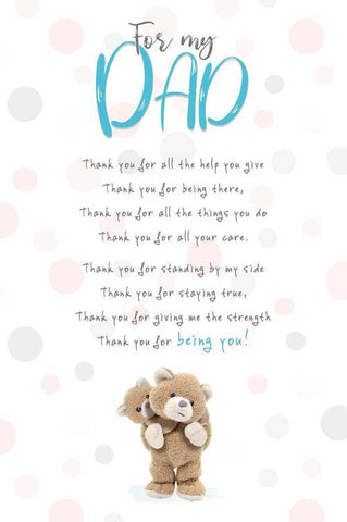 Stuffed With Love Dad Two Teddies Hugging With Poem