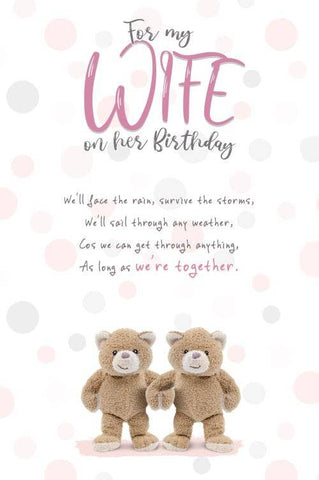 Stuffed With Love Wife Two Teddies Hugging With Poem
