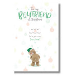 Stuffed with Love Boyfriend Christmas Card, Teddy with Poem