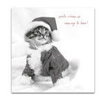 In Black & White, Santa Claws, Open, Christmas Card