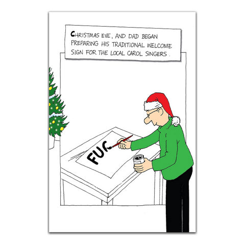 Norbert & Val - Christmas Singers, Dad Christmas Card