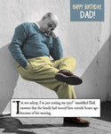 Morphed Dad Man Asleep Against a Wall