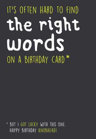 Words Birthday Card