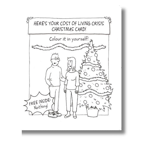 Norbert & Val Open Christmas Card, Colour it in Yourself