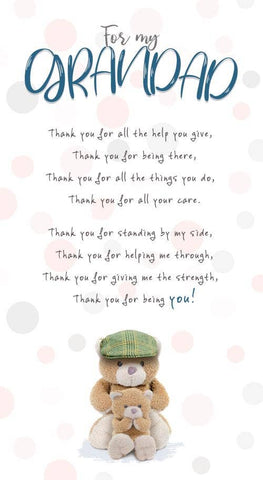 Stuffed With Love Grandad Two Teddies Hugging With Poem