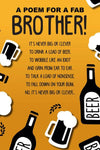 Face Ache Brother Birthday Card Cartoon Bottles of Beer