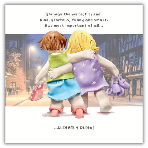 Ladies Walking at Night Birthday Card Female