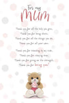 Stuffed With Love Mum Two Teddies Hugging With Poem