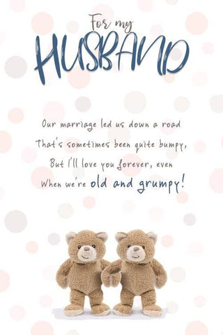 Stuffed With Love Husband Two Teddies Hugging With Poem