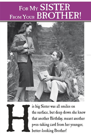 Smiles Sister From Brother Birthday Card