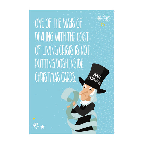 Emotional Rescue Humorous Christmas Card, Christmas Scrooge