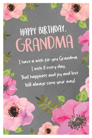 Blooming Fabulous Grandma Birthday Card Poem