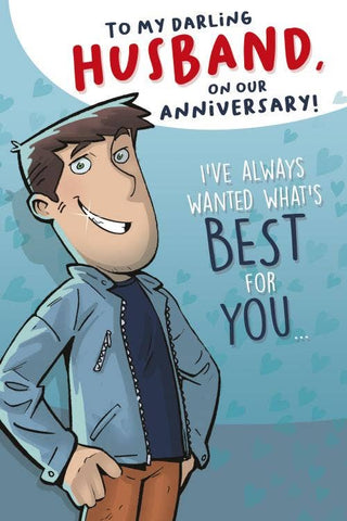 Face Ache Husband Anniversary Card Man With Shiny Teeth