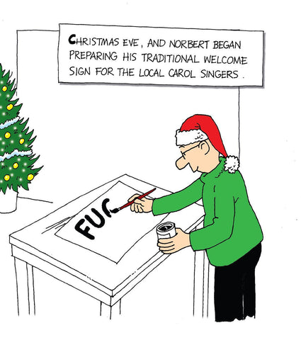 Norbert & Val, Carol Singers, Open, Christmas Card